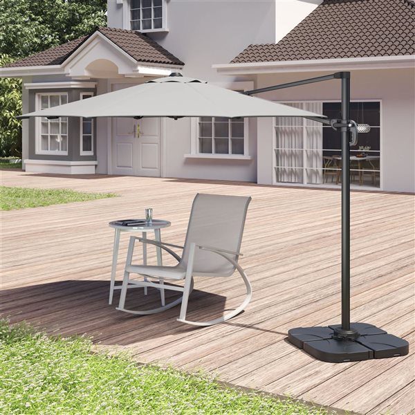 Sirio Light Grey 10 x 10-ft Patio Umbrella