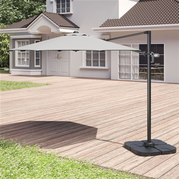 Sirio Light Grey 10 x 10-ft Patio Umbrella