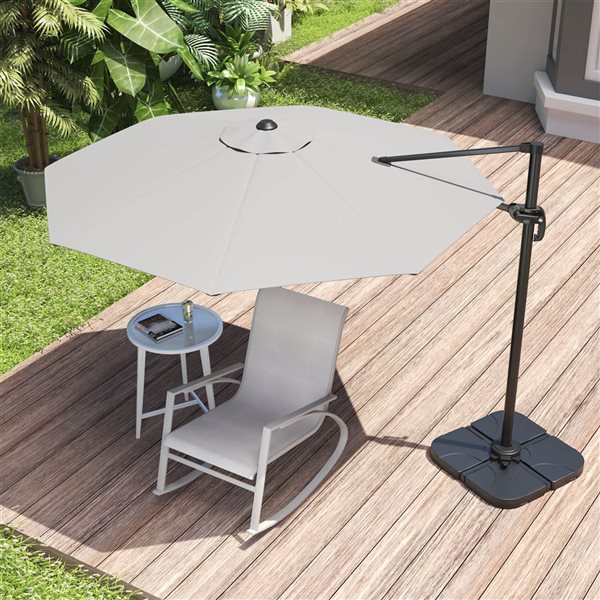 Sirio Light Grey 10 x 10-ft Patio Umbrella