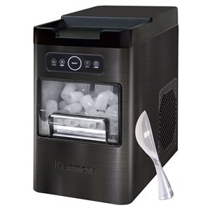 Machine à glaçons de comptoir Kenmore 13 po à remplissage avant, acier inoxydable noir