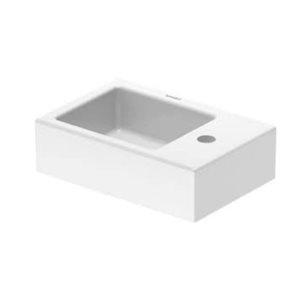 Duravit Vero Air White Vitreous China Small Rectangle Hand Sink with WonderGliss Coating