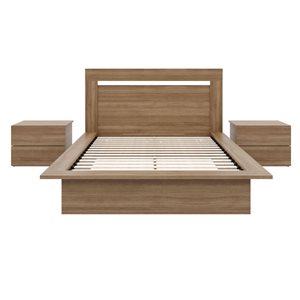 Nexera Malibu 4-Piece Double-Size Bedroom Set - Brown Oak