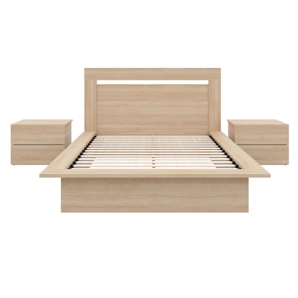 Nexera Malibu 4-Piece Double-Size Bedroom Set - Natural Blond Oak