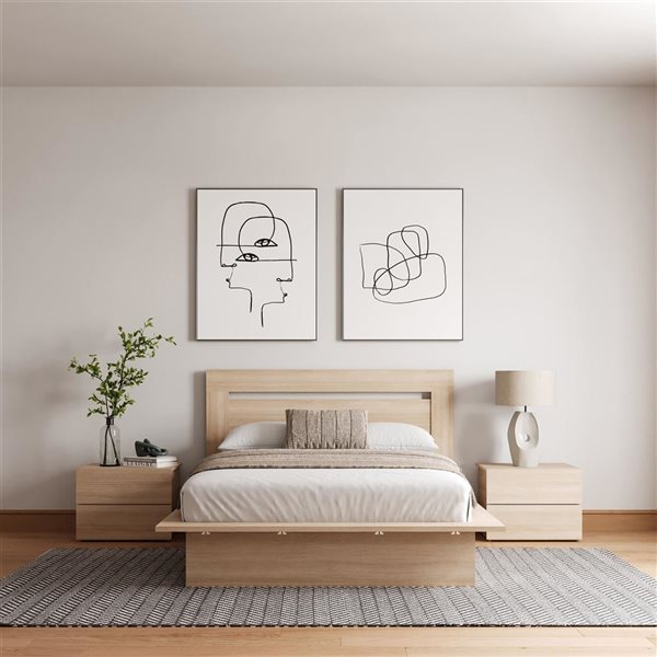 Nexera Malibu 4-Piece Double-Size Bedroom Set - Natural Blond Oak