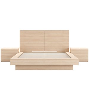 Nexera Marconi 4-Piece Queen-Size Platform Bedroom Set - Natural Blond Oak
