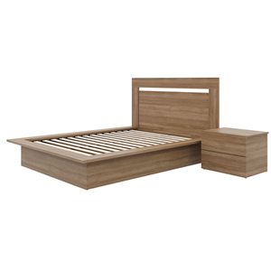 Nexera Malibu 3-Piece Double-Size Bedroom Set - Brown Oak