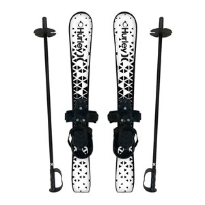 Skis Hurley pour jeunes débutants noir et blanc