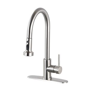 Dornberg Brushed Nickel Stainless Steel Single-Handle Pull-Down Sprayer Kitchen Faucet