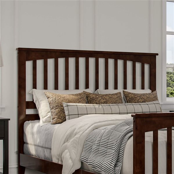 AFI Furnishings Brooklyn Queen Walnut Foundation Bed w/ Matching Footboard