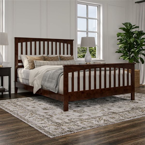 AFI Furnishings Brooklyn Queen Walnut Foundation Bed w/ Matching Footboard