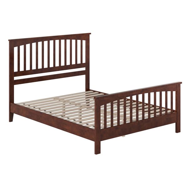 AFI Furnishings Camilla Queen Low Profile Walnut Platform Bed with Matching Footboard