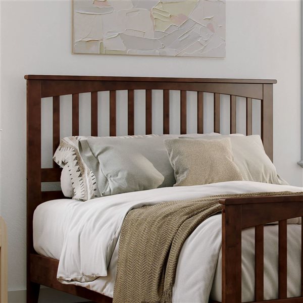 AFI Furnishings Camilla Queen Low Profile Walnut Platform Bed with Matching Footboard