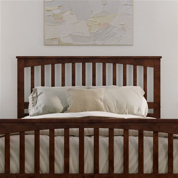 AFI Furnishings Camilla Queen Low Profile Walnut Platform Bed with Matching Footboard