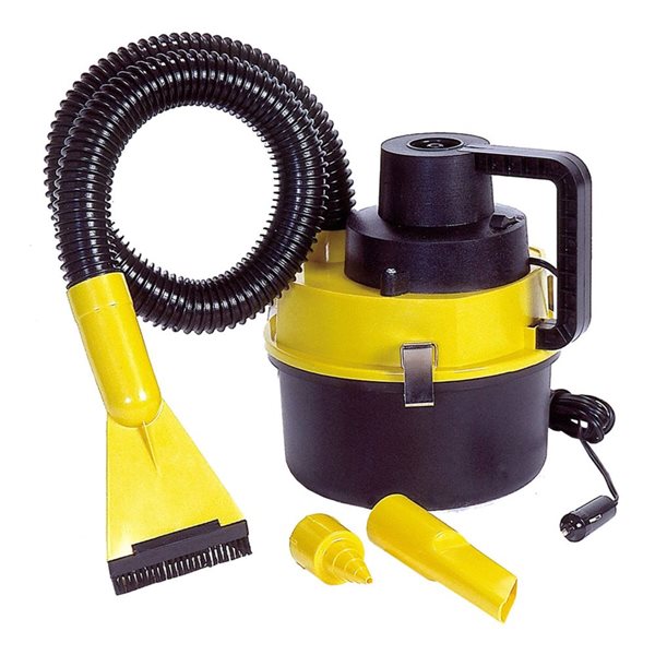 Koolatron 12 V Portable Wet/Dry Canister Vacuum + Inflator w/ 4 Nozzles
