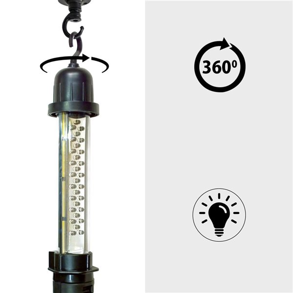 Koolatron 12 V Portable Hanging Black LED Work Light w/ 3-m Cord