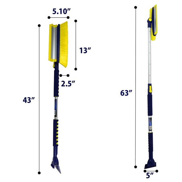 Michelin Ultra Duty Telescopic 43-63-in Snow Brush w/ Swivel Head - 2/pk