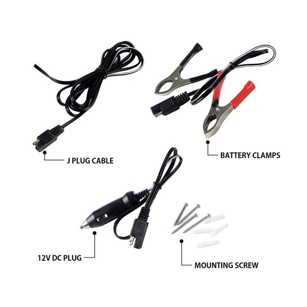 Koolatron 12 V Solar Trickle Charger 7.5 W 400 mAh for Vehicle Battery