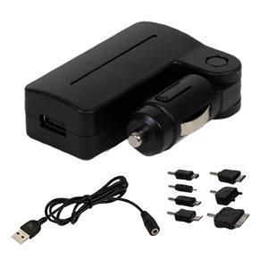 Chargeur de téléphone portable Koolatron 12 V AC/DC avec ensemble d'adaptateurs USB