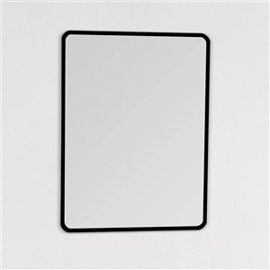 Miroir de meuble-lavabo sans cadre Matea de Decor Wonderland 23,6 x 39,5 po avec bord noir