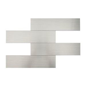 LuxySplash Lola 12 x 18-in Brushed Stainless Metal Wall Tile - 3 ft²/Pack