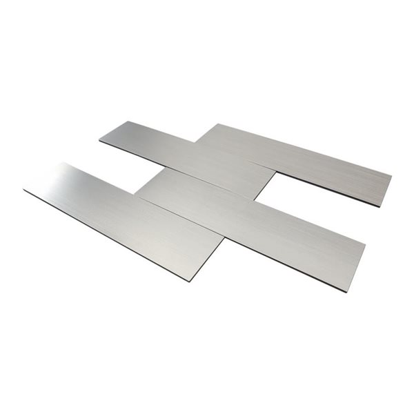 LuxySplash Lola 12 x 18-in Brushed Stainless Metal Wall Tile - 3 ft²/Pack