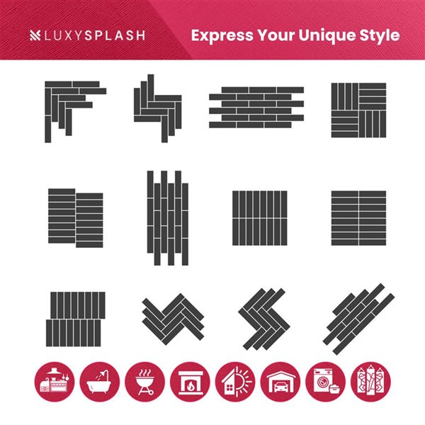 LuxySplash Annetta 12-Pc 3 x 12-in Beige Sealed Sandstone Subway Peel and Stick Wall Tiles - 3 ft²/Carton