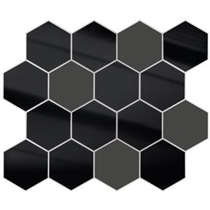 LuxySplash Drita 13.5 x 11.3-in Black Stone Composite Wall Tile - 3 ft²/Pack