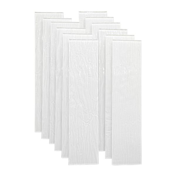 LuxySplash Esli 48-Pack Textured 3 x 12-in 3D Glass Subway Peel and ...
