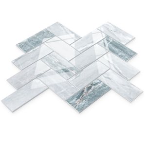 Carreau mural en composite Drita LuxySplash marbre gris-bleu 11,3 x 12,7 po - 3 pi²/pqt