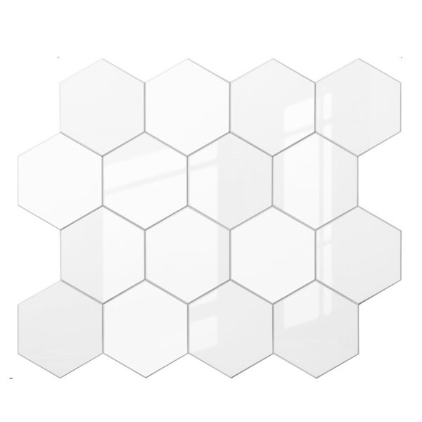 LuxySplash Drita 13.5 x 11.3-in White Marble Stone Composite Wall Tile - 3 ft²/Pack