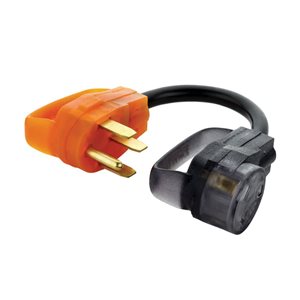 Cordon adaptateur à fiche 14-50 orange Color Connect de Reliance Controls 125 V 30 A, connecteur TT-30