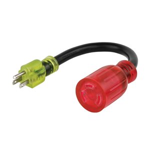 Cordon adaptateur à fiche 5-15 rouge Color Connect de Reliance Controls 125 V 15 A, connecteur L5-30