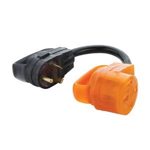 Cordon adaptateur à fiche TT-30 orange Color Connect de Reliance Controls 125 V 30 A, connecteur 14-50