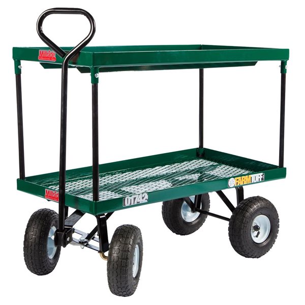 Millside Farm Tuff 20 x 38-in Green Steel Double Deck Wagon