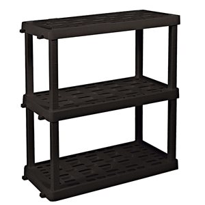 Étagère de rangement à 3 tablettes imbriquées Oskar 18 X 36 X 38 po, noir