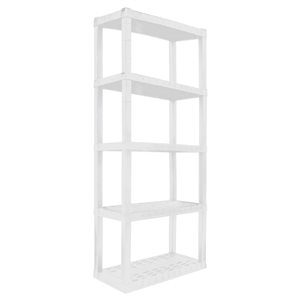Étagère de rangement Oskar robuste à 5 tablettes pour la maison 30 x 14 x 75, noir