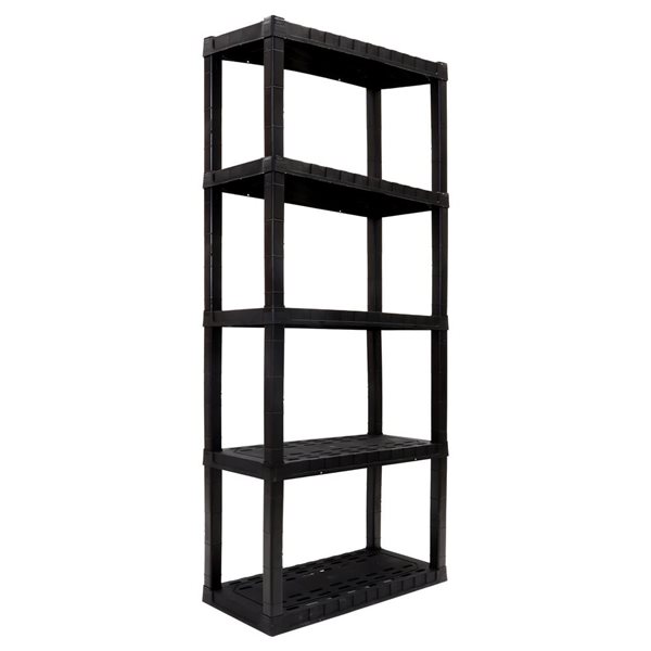 Oskar 5-Tier Black Heavy Duty Shelving Unit Home Storage - 30 x 14 x 75