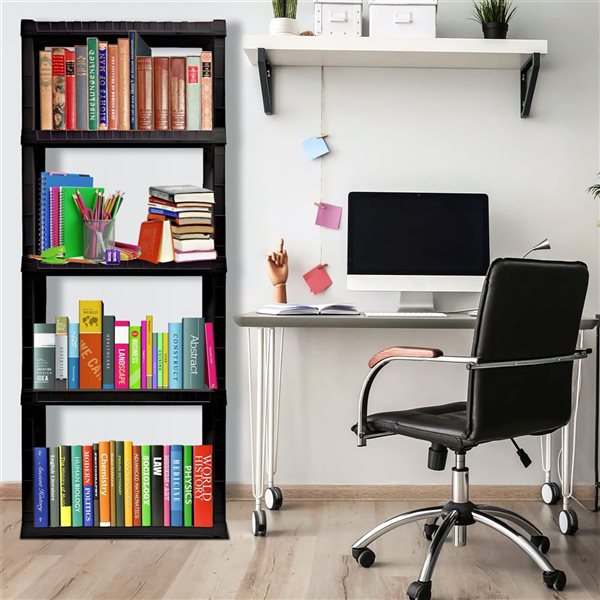 Oskar 5-Tier Black Heavy Duty Shelving Unit Home Storage - 30 x 14 x 75