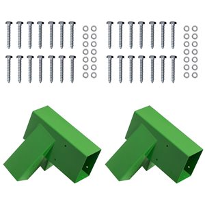 Playberg Easy Installation Heavy-Duty Steel A-Frame End Brackets for Outdoor Swing Set w/ Mounting Hardware - 2/Pk