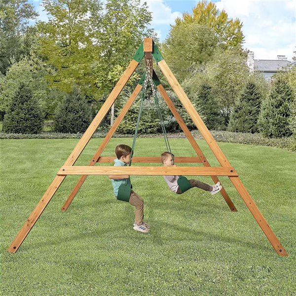 Playberg Easy Installation Heavy-Duty Steel A-Frame End Brackets for Outdoor Swing Set w/ Mounting Hardware - 2/Pk