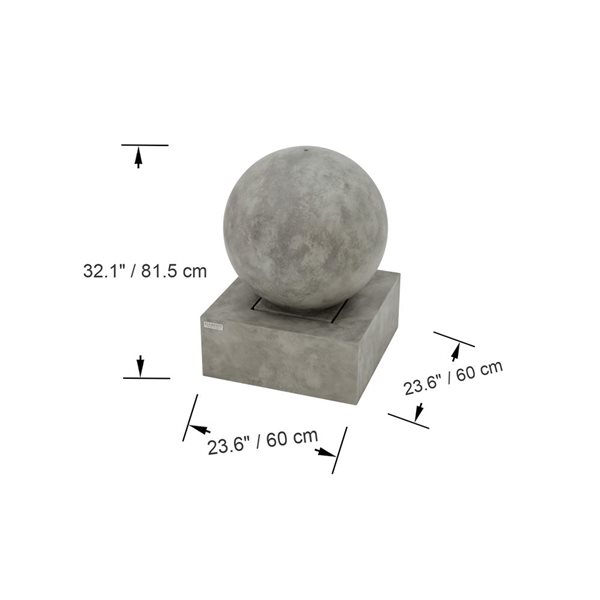 Elementi Amrita Grey Wate Fountain