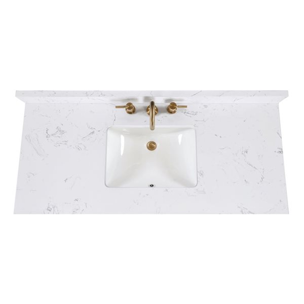 Avanity Adele 49-in Black Oak Single Undermount Sink Bathroom Vanity w/ Cala White Engineered Stone Top