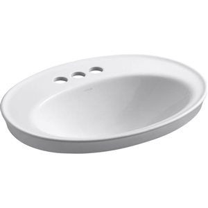 KOHLER Serif 22-1/4-in Oval Drop-in Bathroom Sink