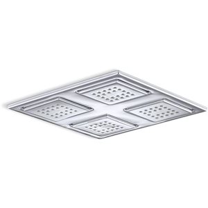 KOHLER WaterTile Rain Overhead Square Shower Panel w/ Four 22-Nozzle Sprayheads- Polished Chrome