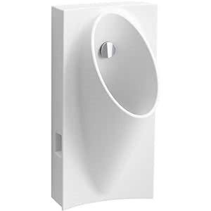 KOHLER Steward Hybrid High-Efficiency Urinal with 1/2-in Flexible Rear Supply Hose