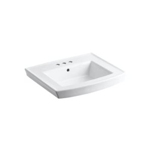 KOHLER Archer 24-in Rectangular Pedestal Bathroom Sink