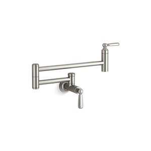 KOHLER Edalyn Studio McGee Stainless 1-Handle Wall-Mount Pull-Out Kitchen Sink Pot Filler Faucet