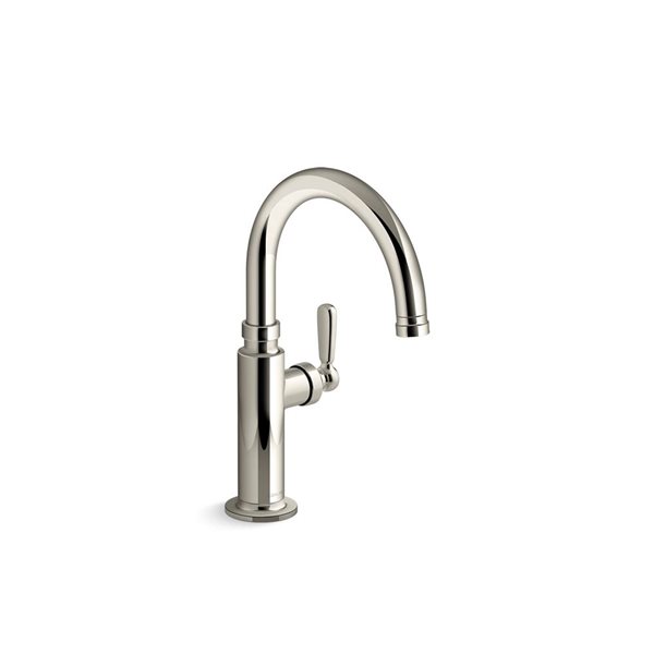 Robinet de puisage Mâle 1/2 (15x21) NF à bec lisse en laiton poli