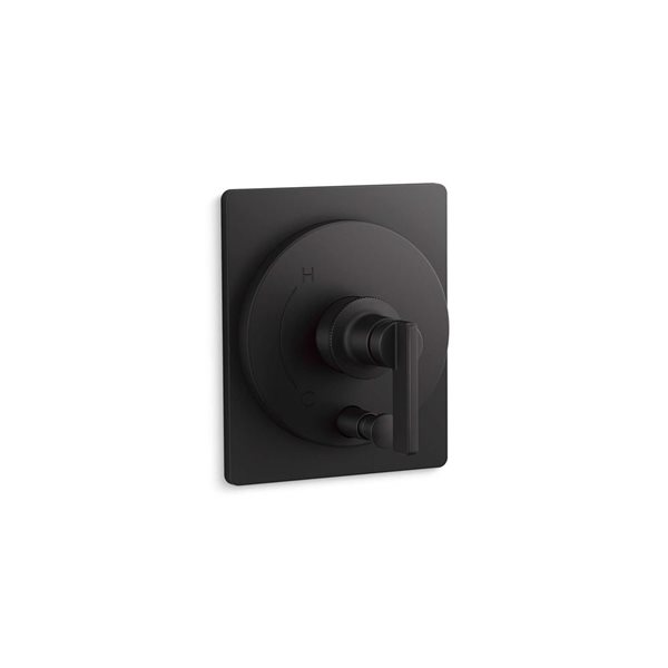 KOHLER Castia Studio McGee Rite-Temp Matte Black 1-Handle Shower Set w/ Push-Button Diverter