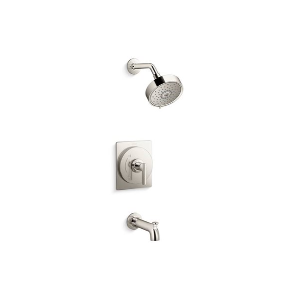 KOHLER Castia Studio McGee Rite-Temp Polished Nickel 1-Handle 2.5-gal/min Bathtub and Shower Trim Kit